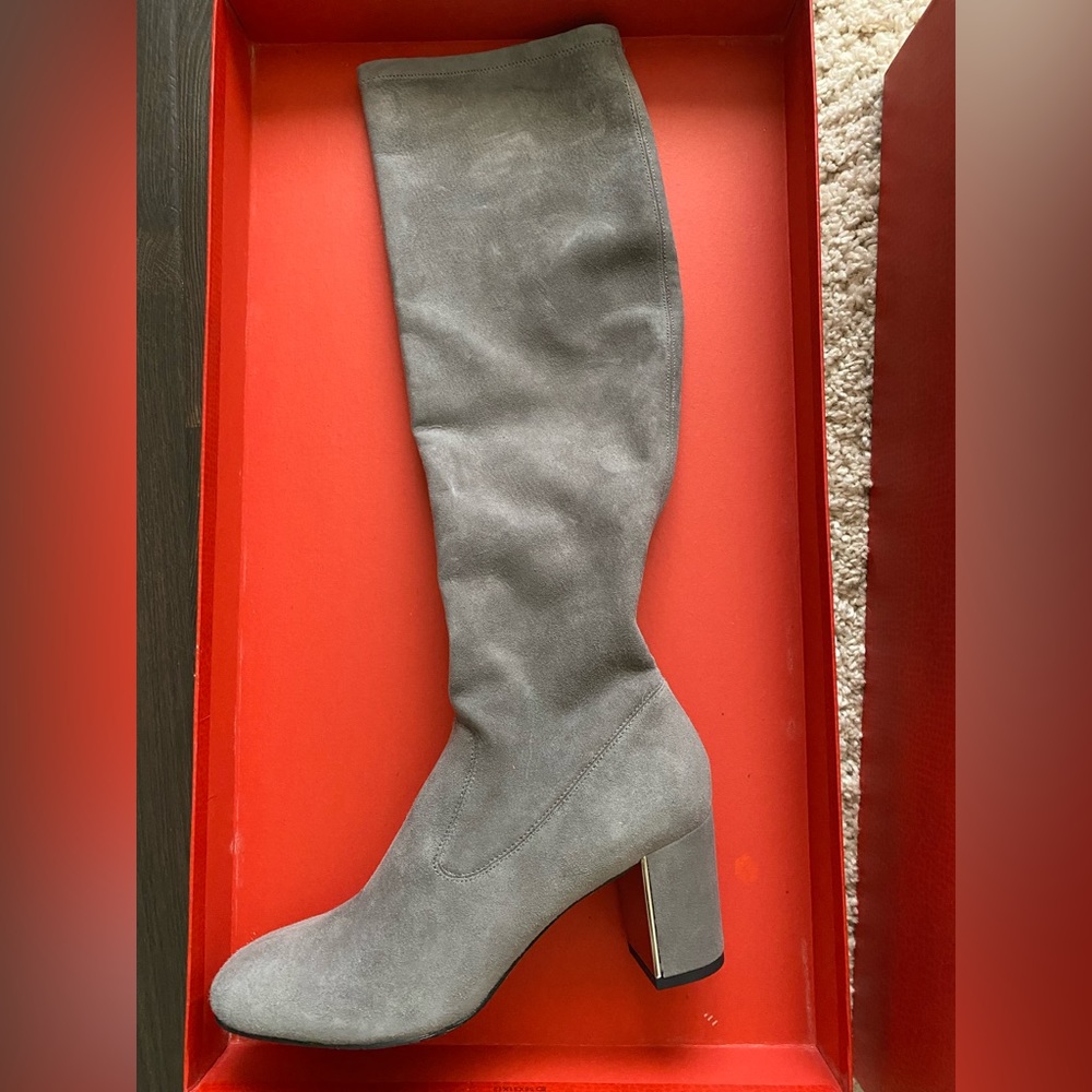 Donald J Pliner Grey Suede Carmack Knee-High Boots - Size 8 1/2
